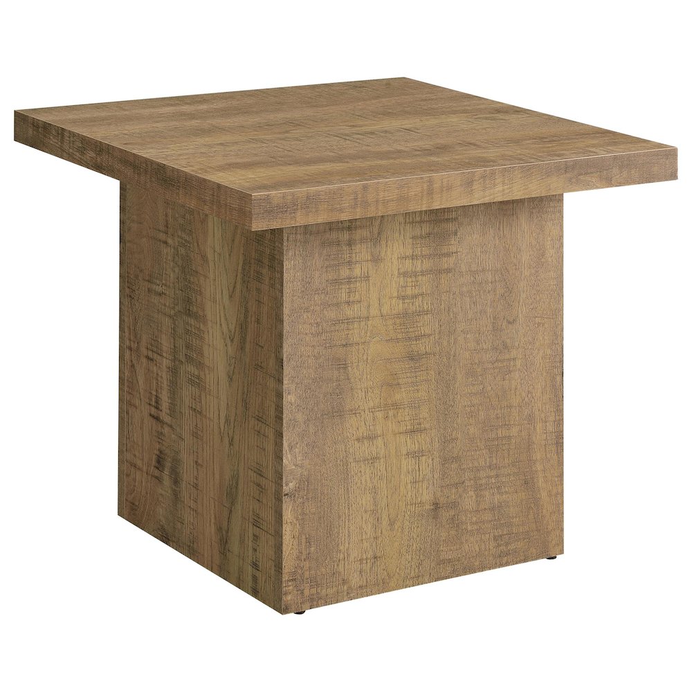 3-Piece Square Coffee & End Table Set, Mango Wood Look, Rustic