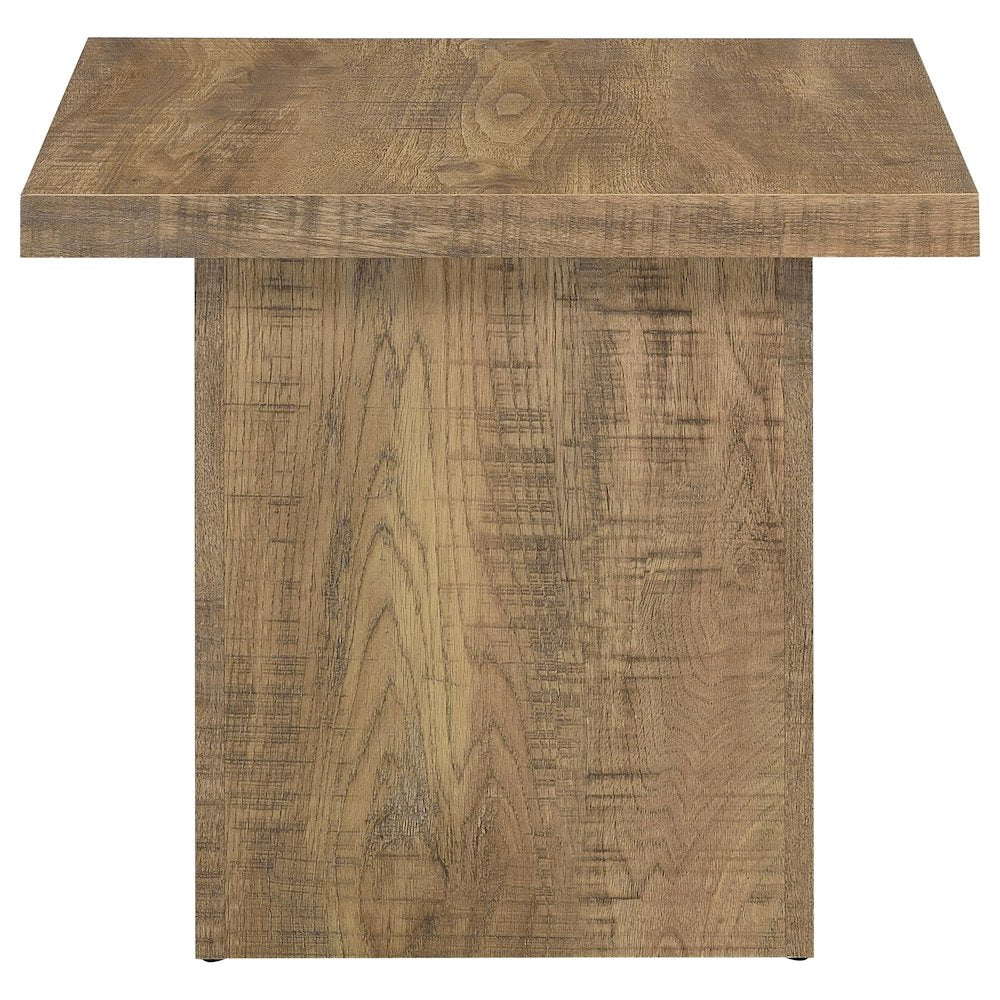3-Piece Square Coffee & End Table Set, Mango Wood Look, Rustic