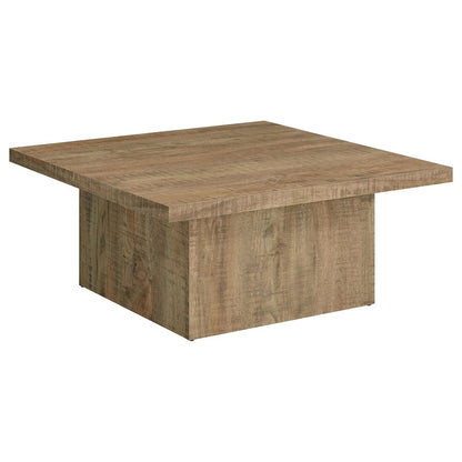 3-Piece Square Coffee & End Table Set, Mango Wood Look, Rustic