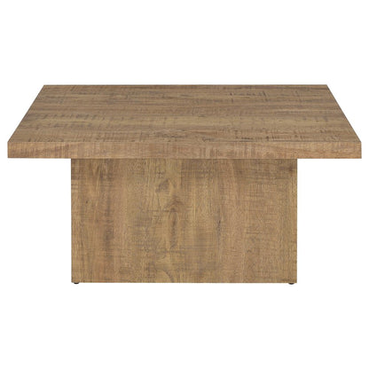 3-Piece Square Coffee & End Table Set, Mango Wood Look, Rustic