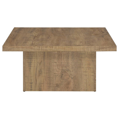 3-Piece Square Coffee & End Table Set, Mango Wood Look, Rustic