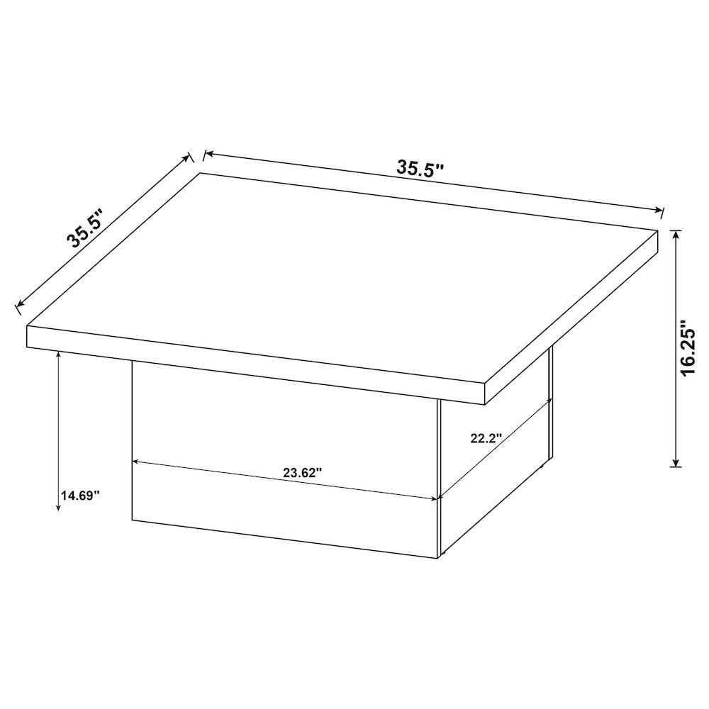 3-Piece Square Coffee & End Table Set, Mango Wood Look, Rustic
