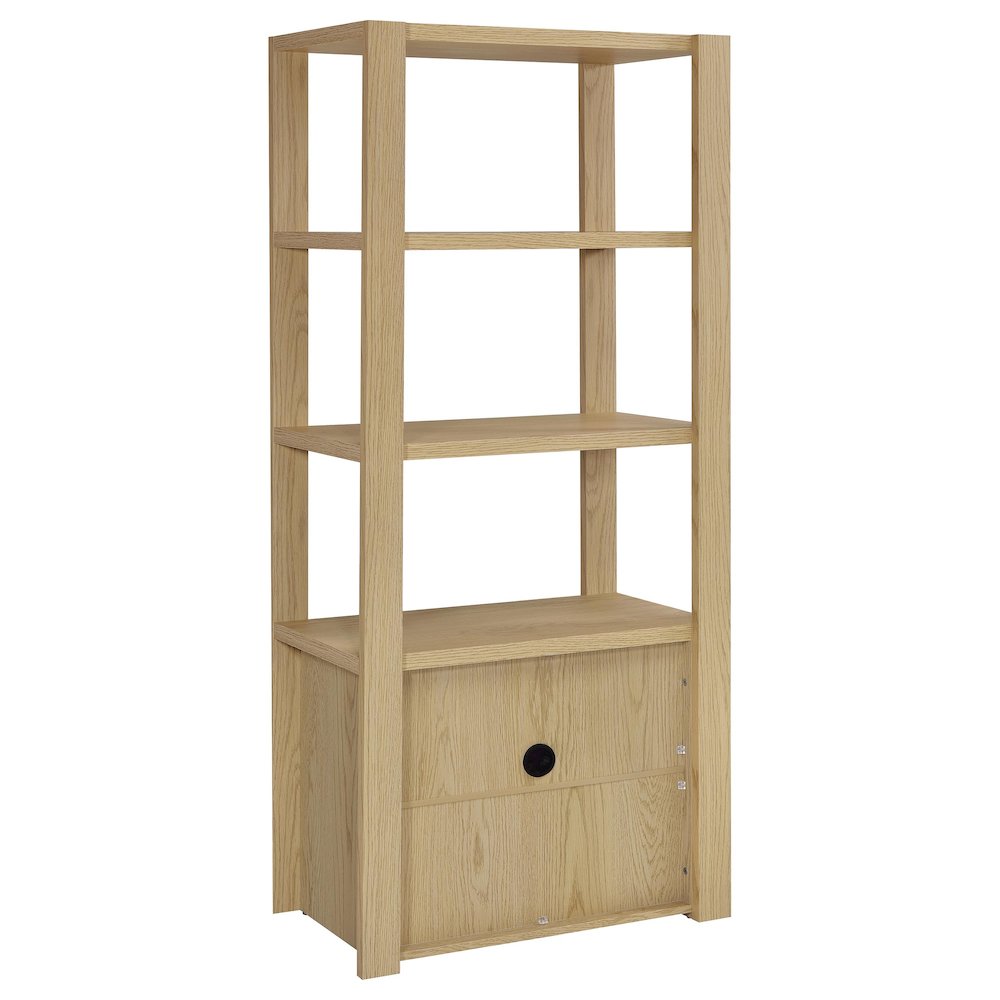 Laurelton 3-shelf Media Tower Tall Pier Cabinet Light Oak