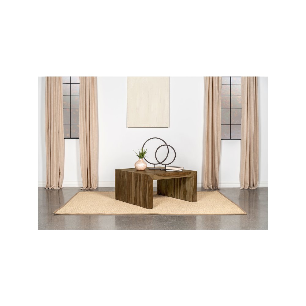 Odilia Square Solid Wood Coffee Table Auburn