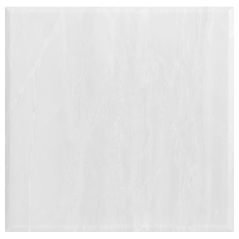 Kerwin Square Stone Top End Table White and Chrome
