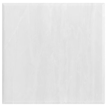 Kerwin Square Stone Top End Table White and Chrome