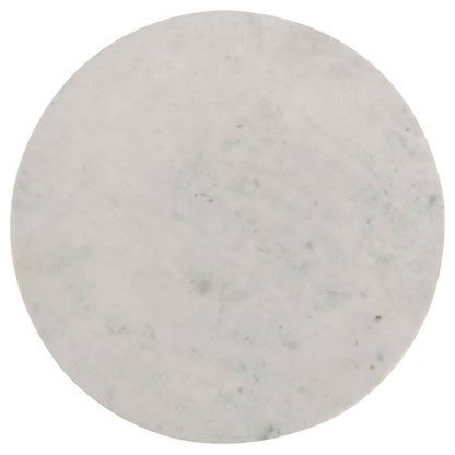 Astoria Round Genuine Marble Side End Table White