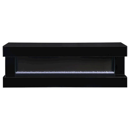 Vallerie 71" TV Stand with Visual Flame Box Black
