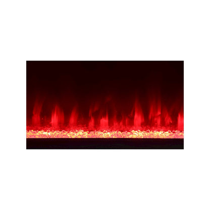 Vallerie 71" TV Stand with Visual Flame Box Black