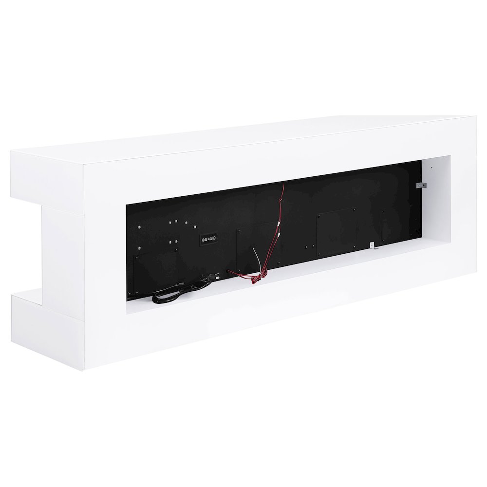 Vallerie 71" TV Stand with Visual Flame Box White