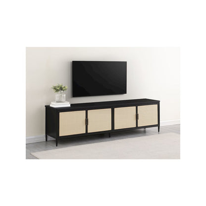 Amherst 4-door 78-inch Metal TV Stand Media Console Black