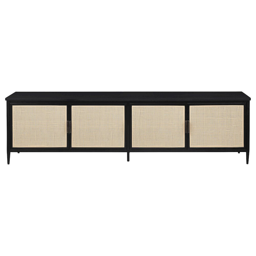 Amherst 4-door 78-inch Metal TV Stand Media Console Black