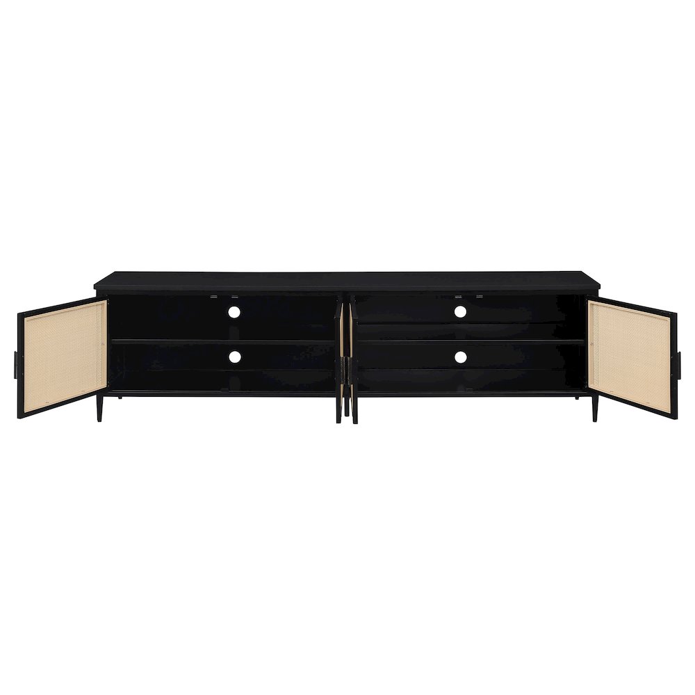 Amherst 4-door 78-inch Metal TV Stand Media Console Black