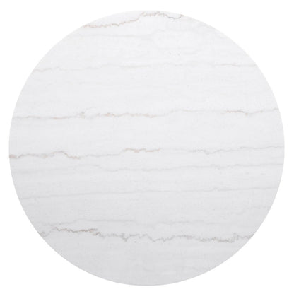 Jason Round Marble Top Coffee Table White and Charcoal