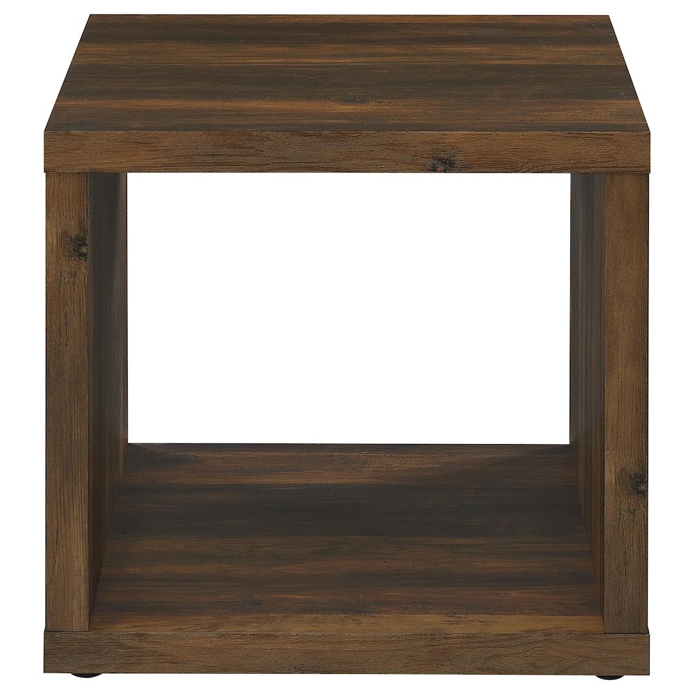 Frisco Square Engineered Wood Side End Table Dark Pine