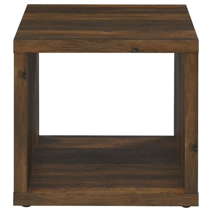 Frisco Square Engineered Wood Side End Table Dark Pine