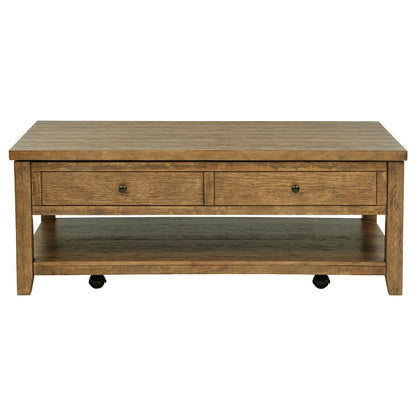 Payne 48-inch Mobile Lift Top Coffee Table Distressed Brown