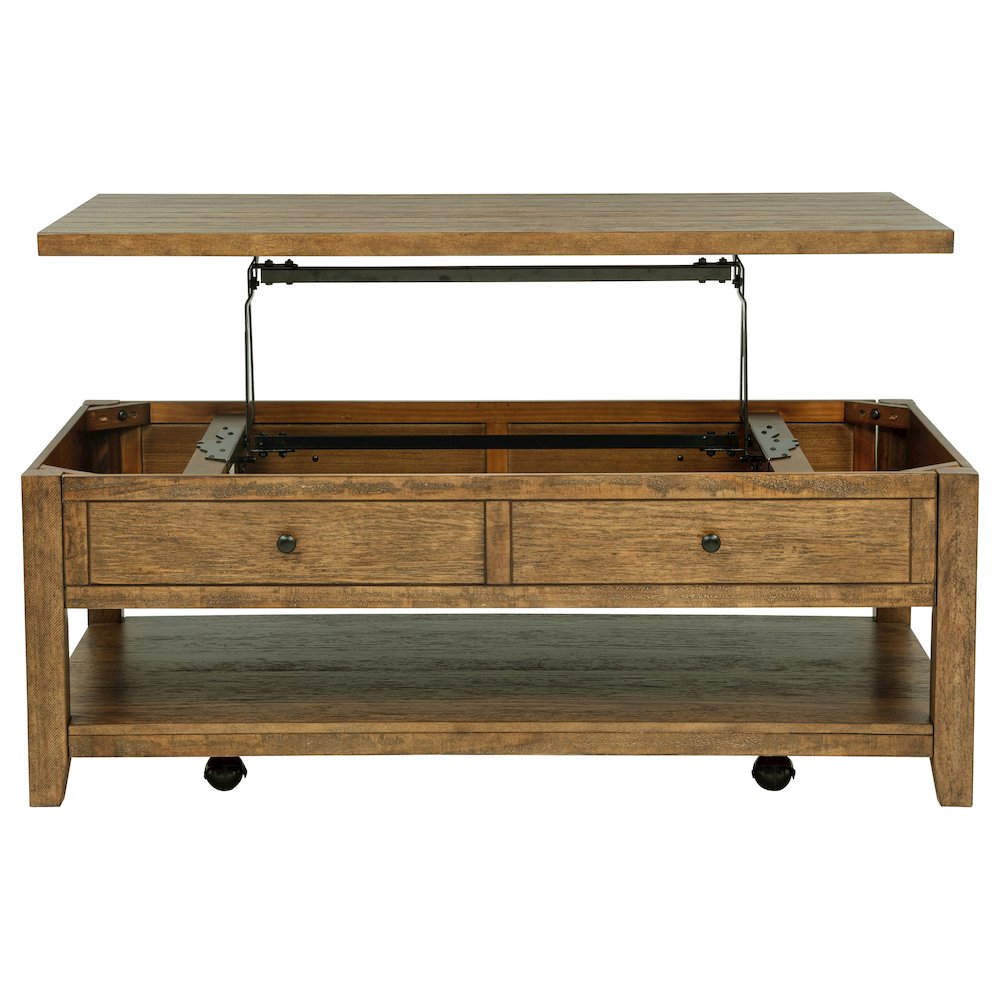 Payne 48-inch Mobile Lift Top Coffee Table Distressed Brown