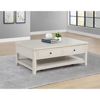 Payne 48-inch Mobile Lift Top Coffee Table Distressed White