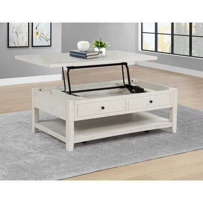 Payne 48-inch Mobile Lift Top Coffee Table Distressed White