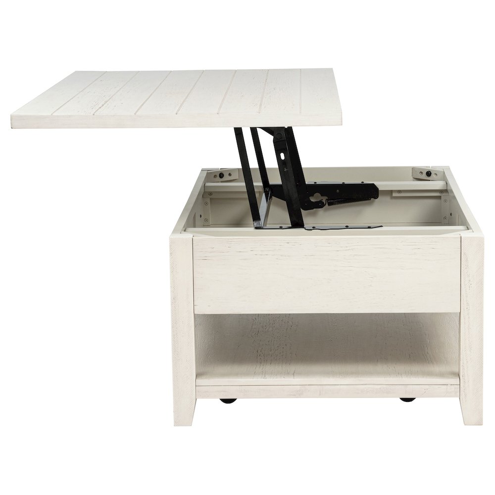 Payne 48-inch Mobile Lift Top Coffee Table Distressed White