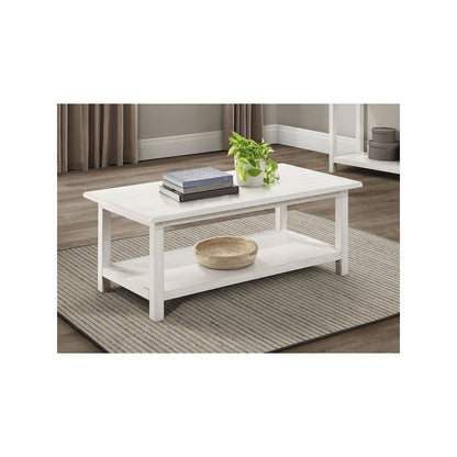 Payne Wood Coffee Table with Shelf White