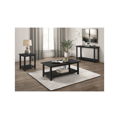 Payne Wood Coffee Table with Shelf Java