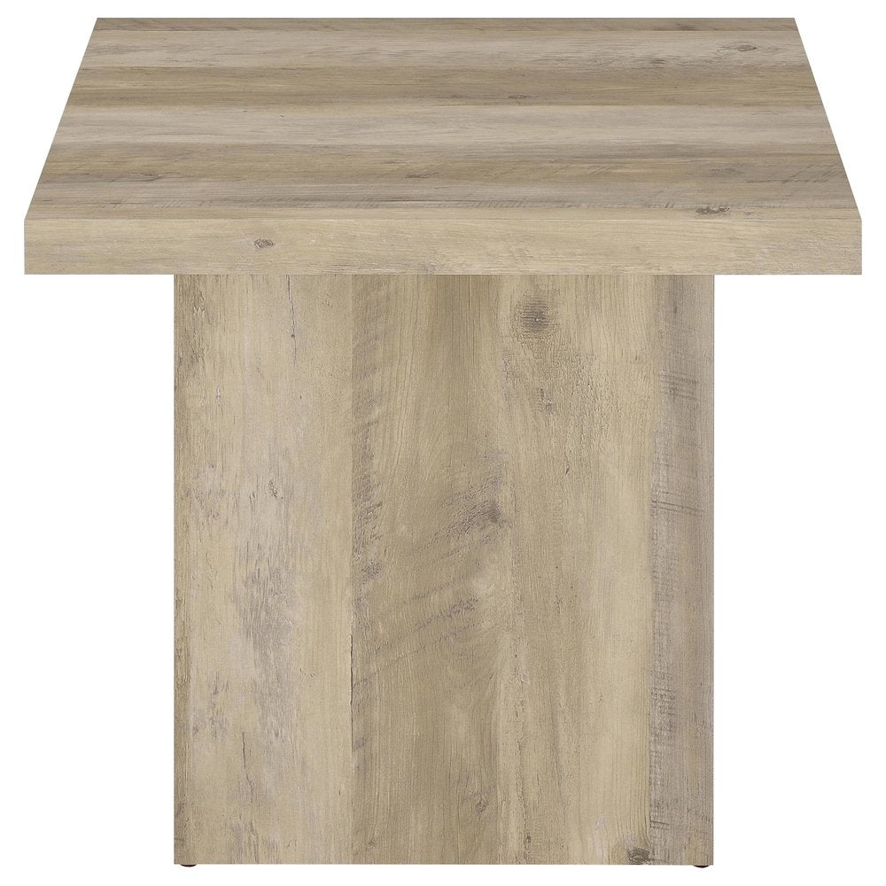 Devar Square Engineered Wood End Table Distressed Pine
