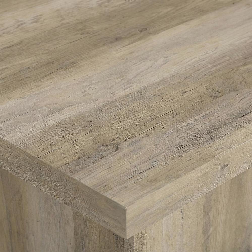 Distressed Engineered Wood Square End Table for Living Room or Bedroom, Brown