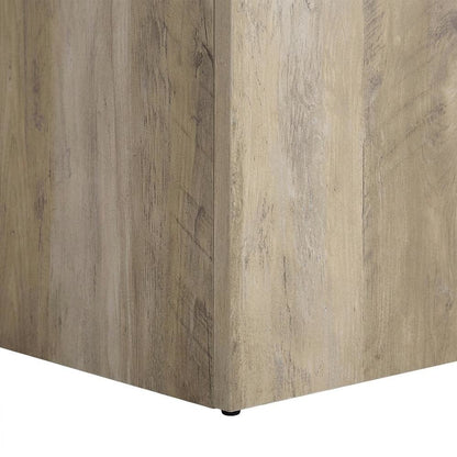 Distressed Engineered Wood Square End Table for Living Room or Bedroom, Brown