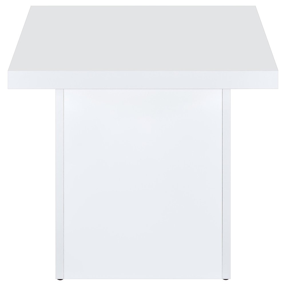 Devar 2-piece Square Coffee End Table Set White High Gloss