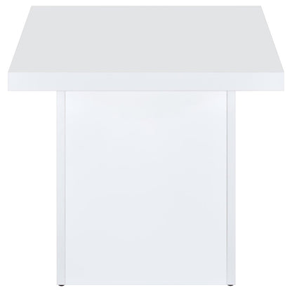 Devar 2-piece Square Coffee End Table Set White High Gloss