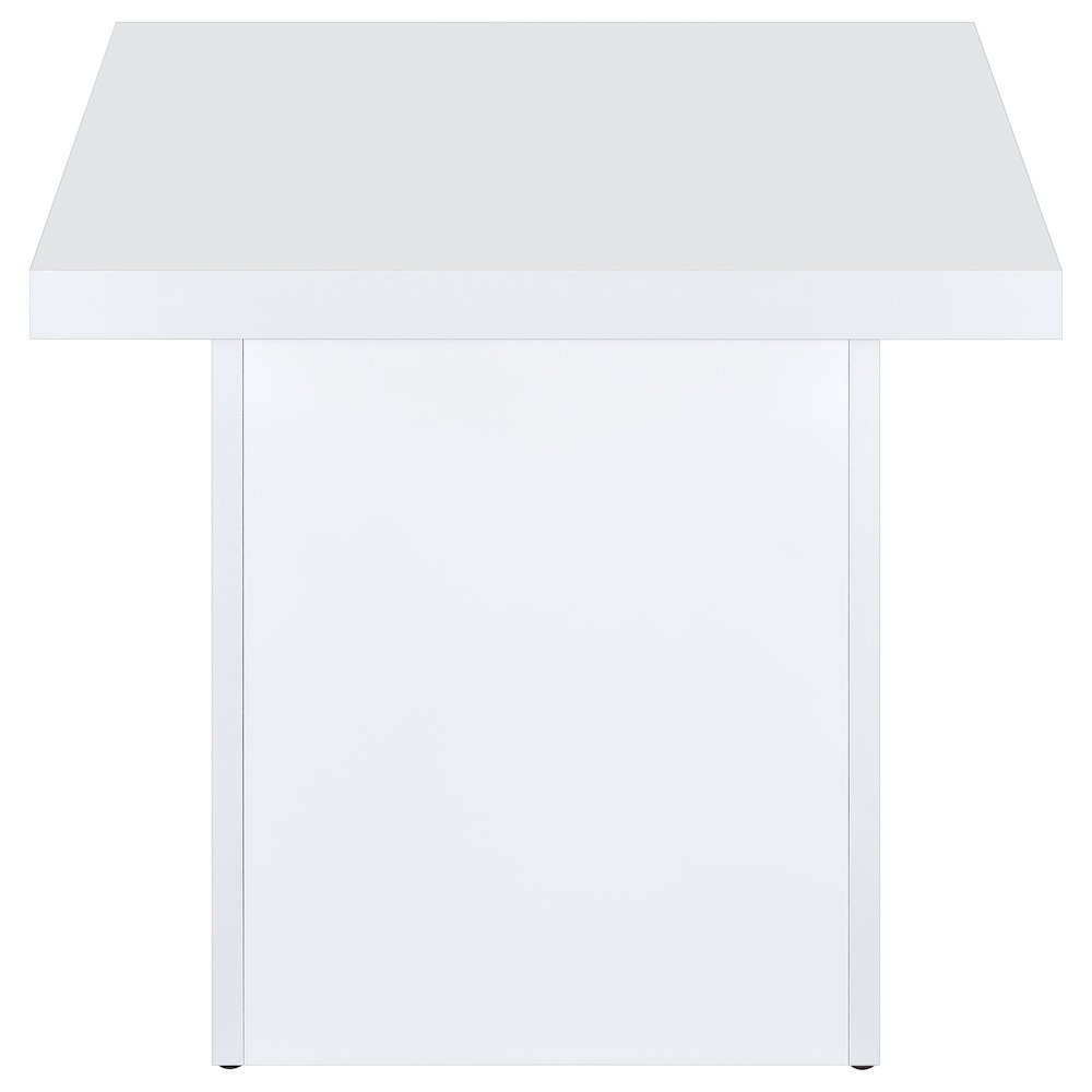 Devar 2-piece Square Coffee End Table Set White High Gloss