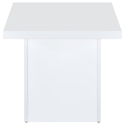 Devar 2-piece Square Coffee End Table Set White High Gloss
