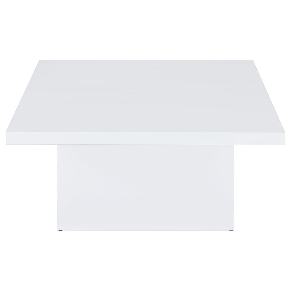 Devar 2-piece Square Coffee End Table Set White High Gloss