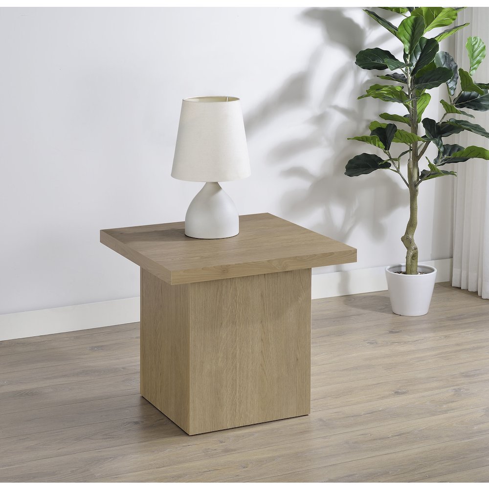 Devar Square Engineered Wood Side End Table Latte