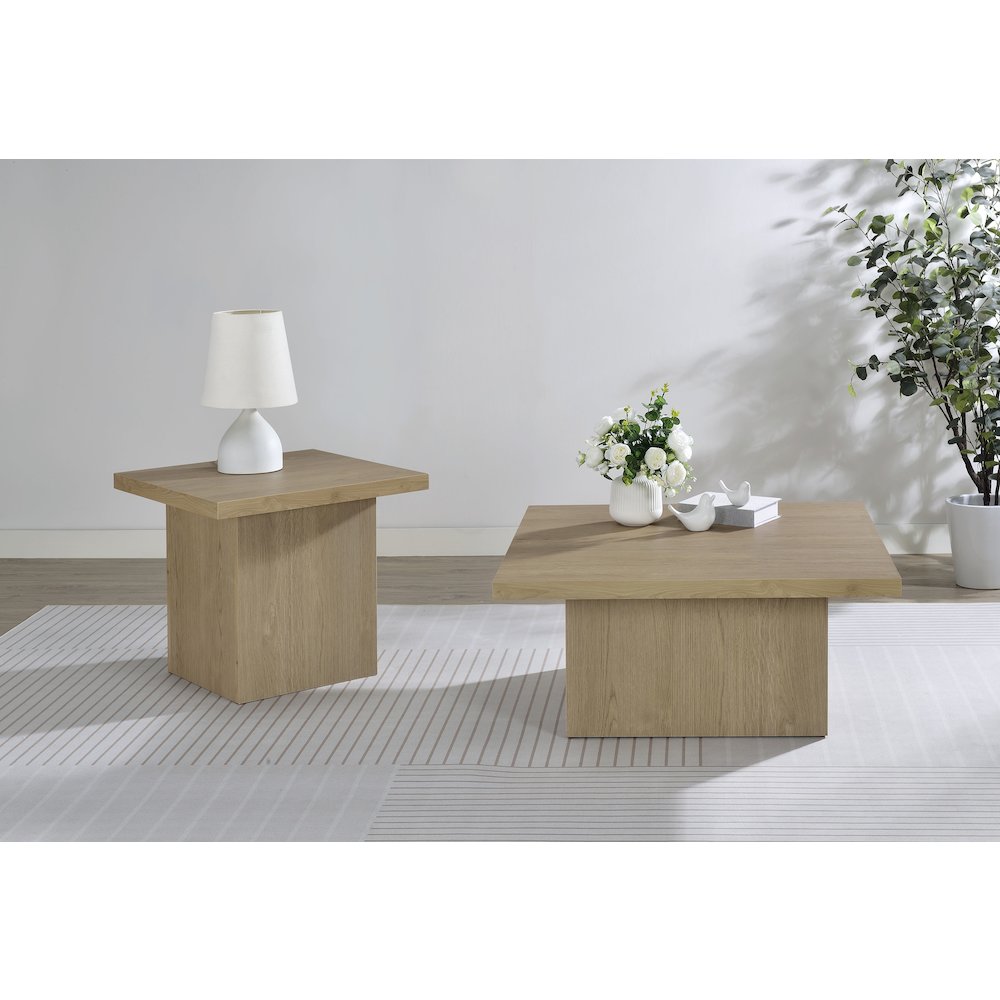 Devar Square Engineered Wood Side End Table Latte