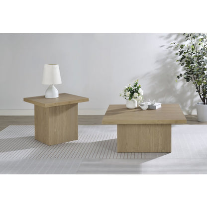 Devar 2-piece Square Cocktail Coffee End Table Set Latte