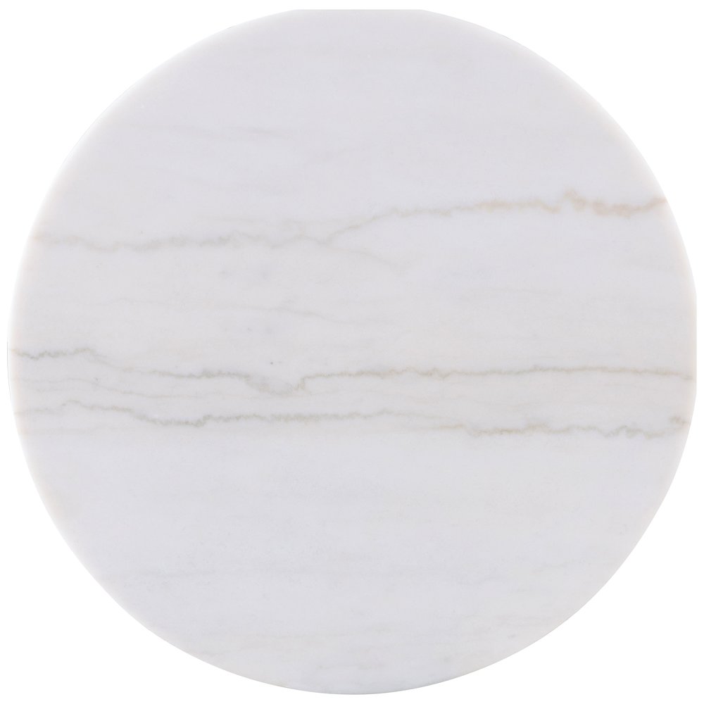 Jason 2-piece Round White Marble Coffee Table Set Greige