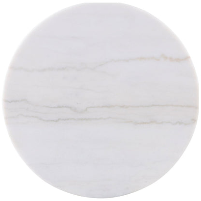 Jason 2-piece Round White Marble Coffee Table Set Greige