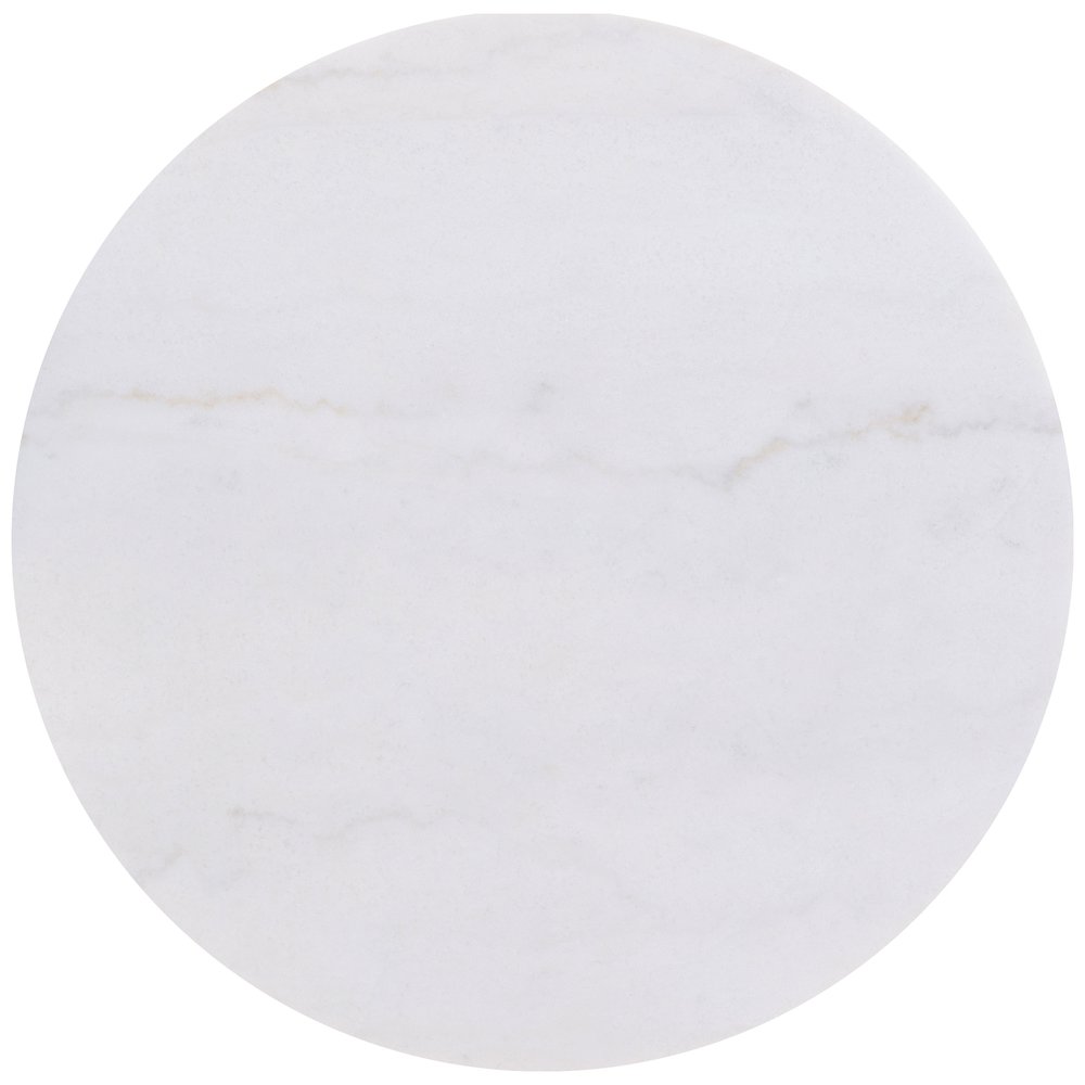 Jason 2-piece Round White Marble Coffee Table Set Honey Brown