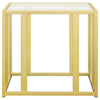Adri 2-piece Coffee and End Table Set Matte Brass