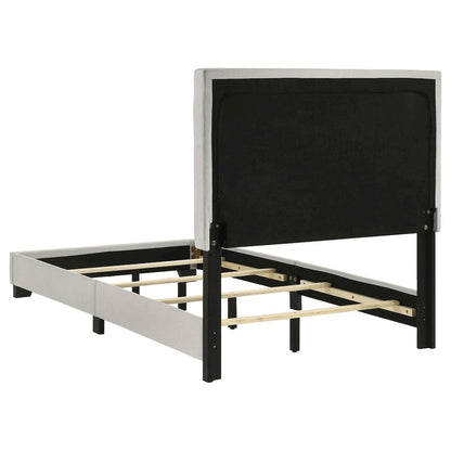 Dorian Fabric Upholstered Twin Panel Bed Cream