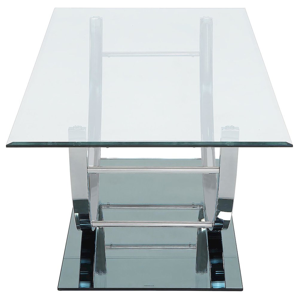 Danville 2-piece Glass Top Coffee and End Table Set Chrome