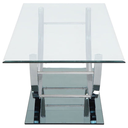 Danville 2-piece Glass Top Coffee and End Table Set Chrome