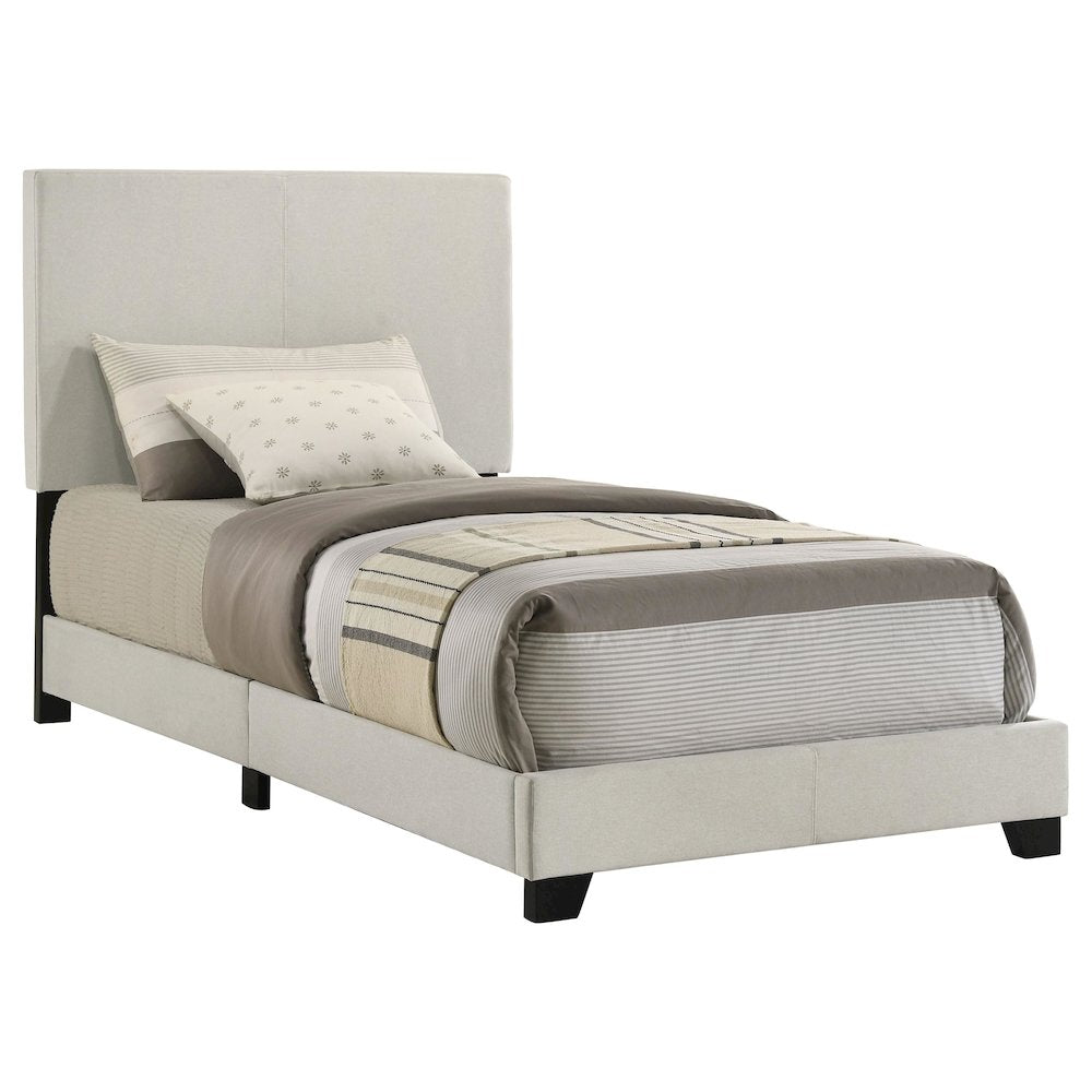 Dorian Fabric Upholstered Twin Panel Bed Cream