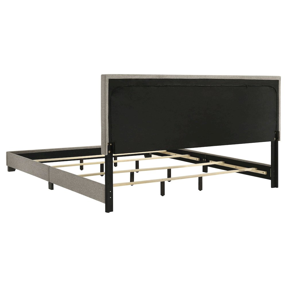 Dorian Fabric Upholstered Eastern King Panel Bed Taupe
