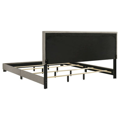 Dorian Fabric Upholstered Eastern King Panel Bed Taupe