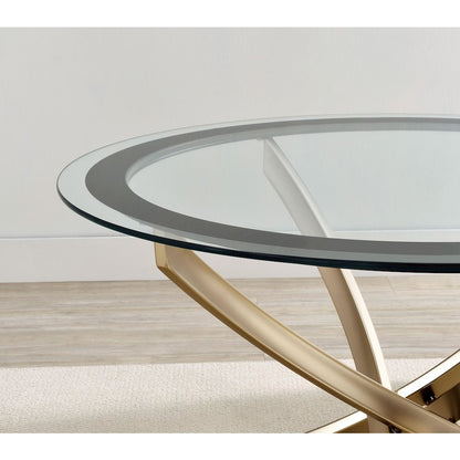 Brooke 3-piece Round Coffee and End Table Set Rose Brass