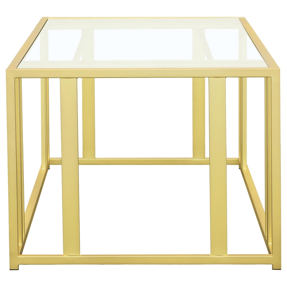 Adri 2-piece Coffee and End Table Set Matte Brass